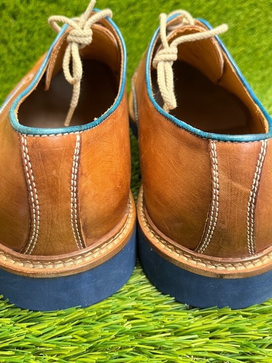 Kenneth Cole Mens Size 12 Brown Blue Casual Classic Leather Oxford Dress Shoes main image 6